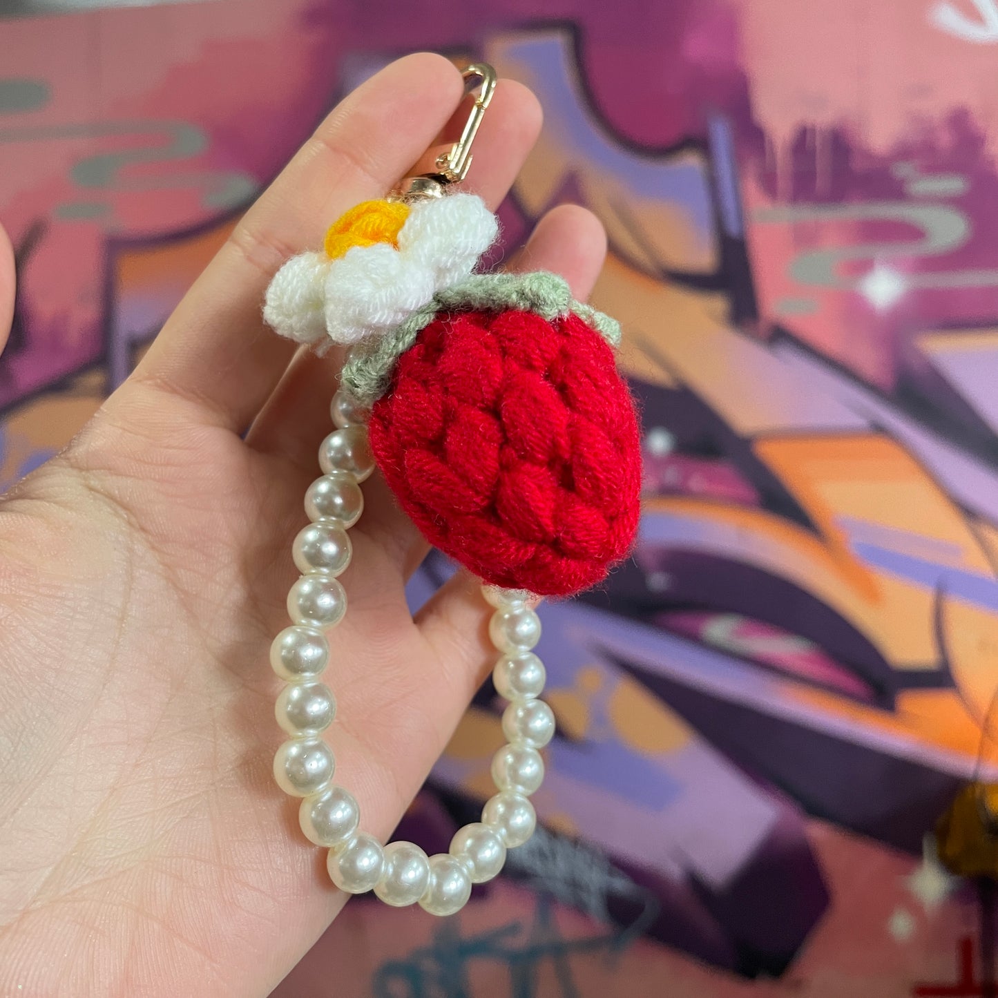 Crochet |Strawberry Keyring
