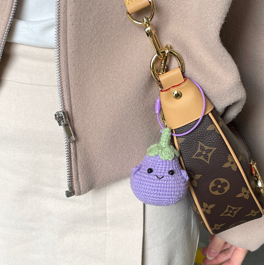 Crochet |Eggplant Keyring