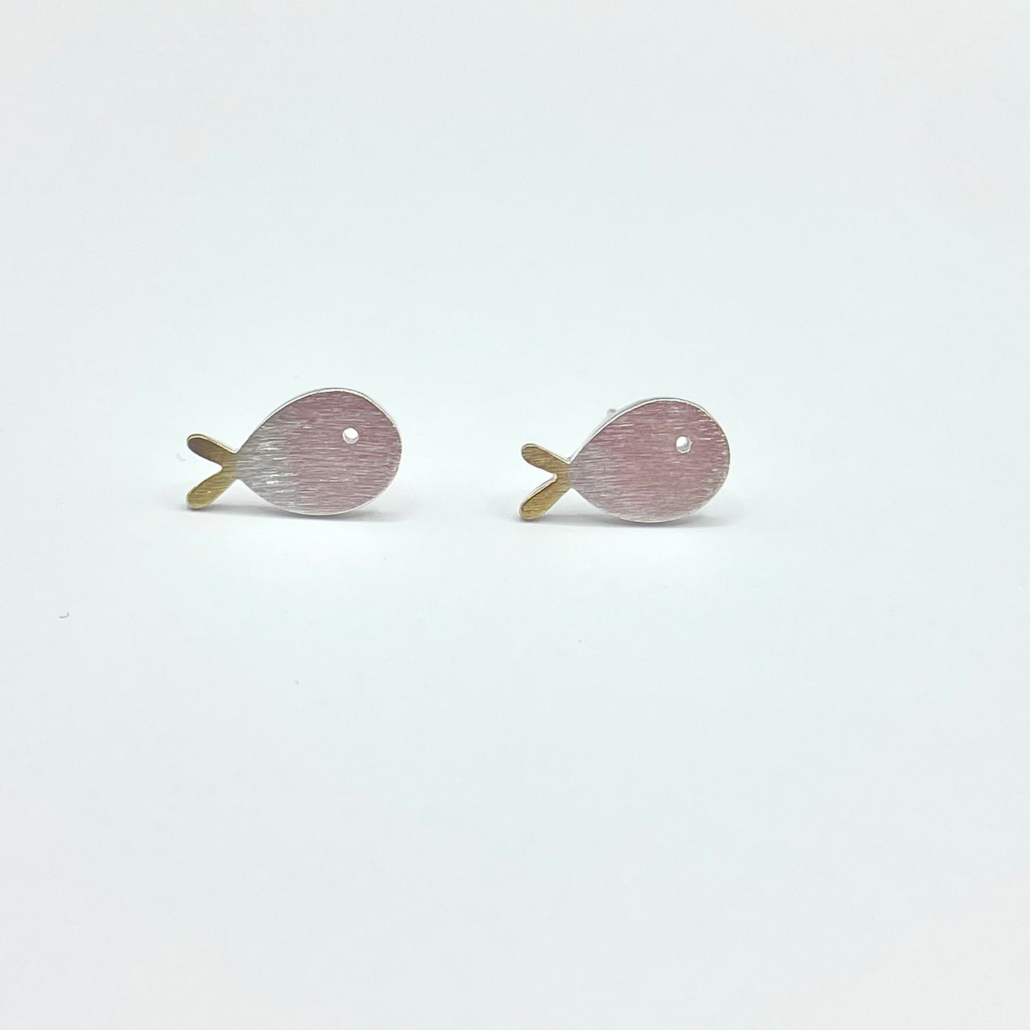 Sterling silver|Fish studs