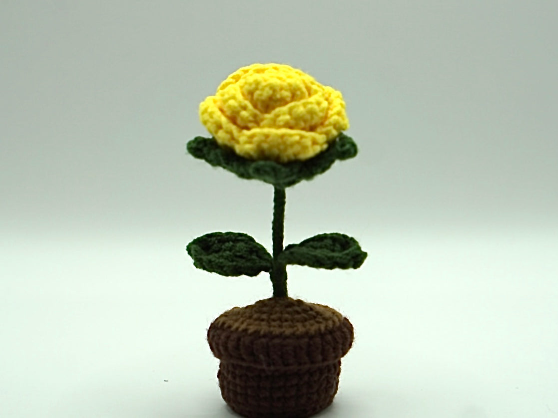 Crochet | Potted Little Yellow Rose