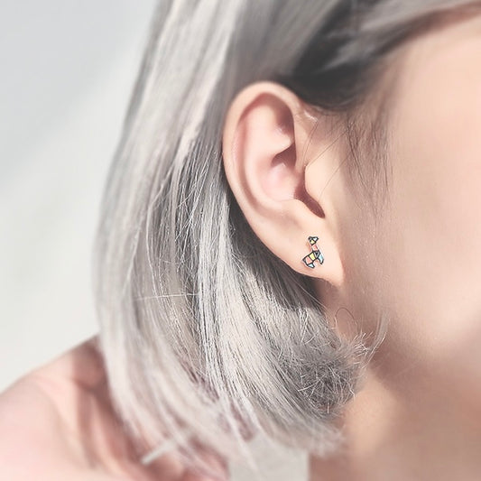 Sterling silver|Pony studs