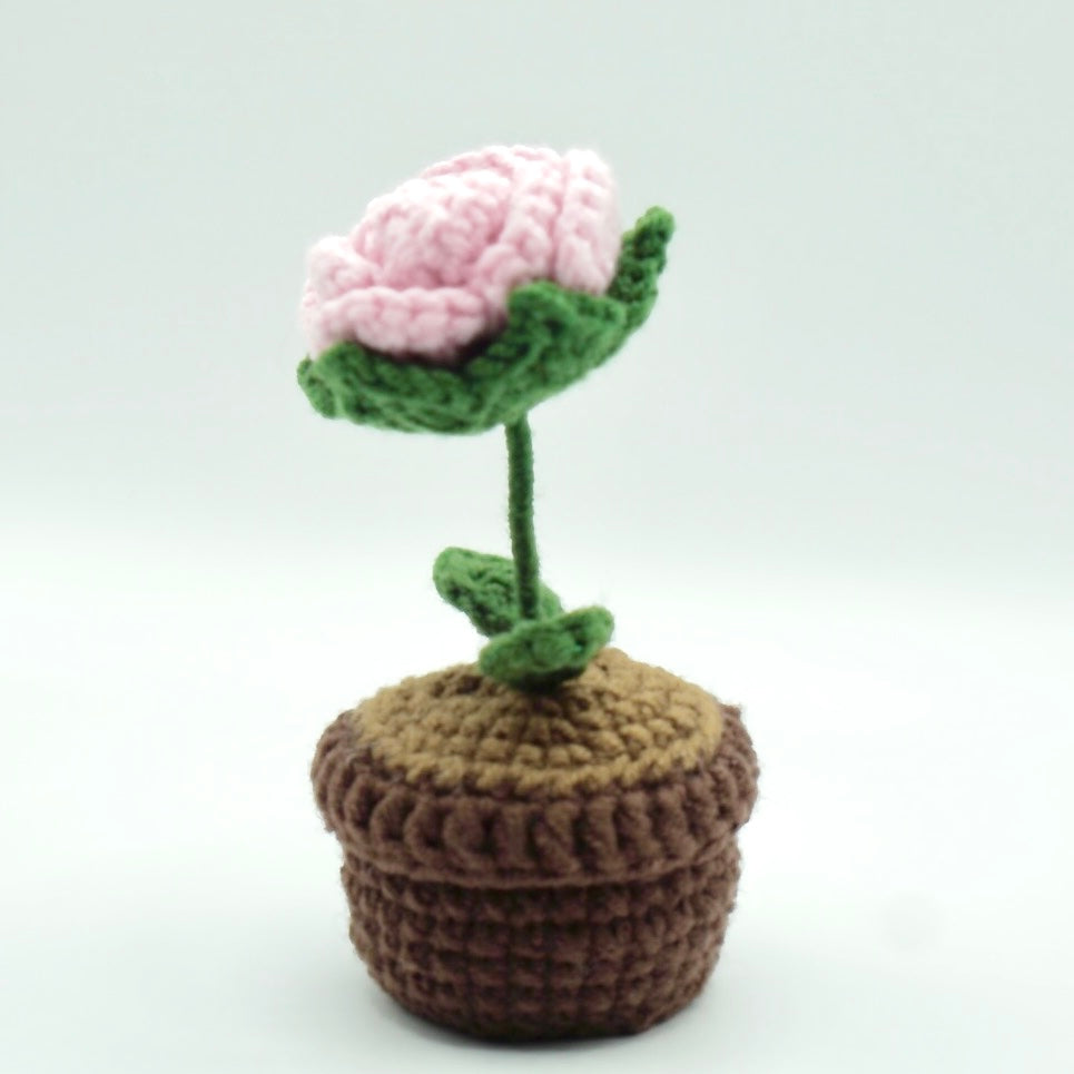 Crochet | Potted Little Pink Rose