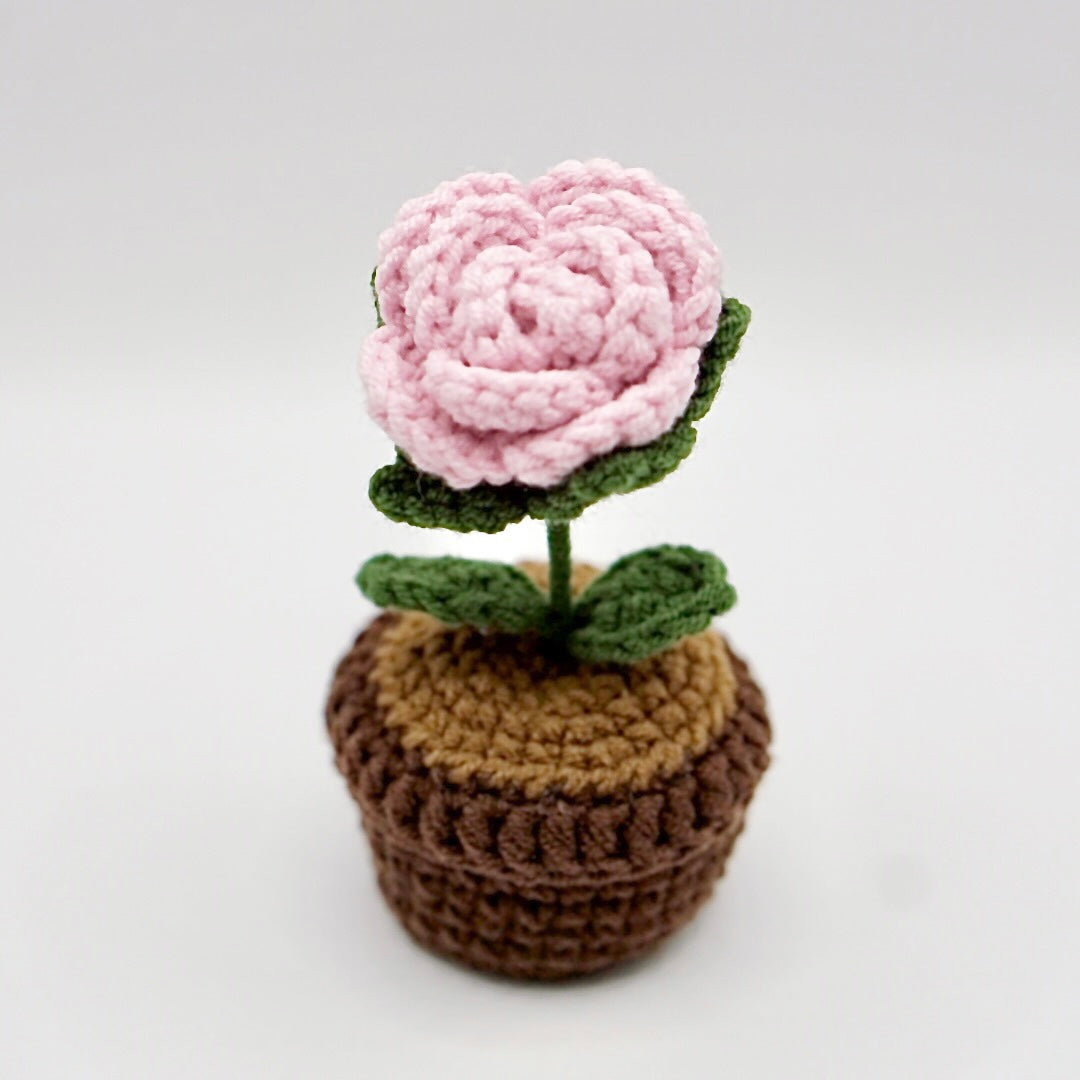 Crochet | Potted Little Pink Rose