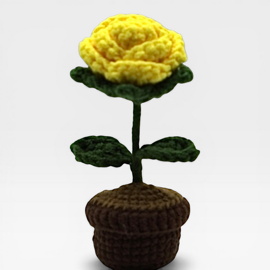 Crochet | Potted Little Yellow Rose