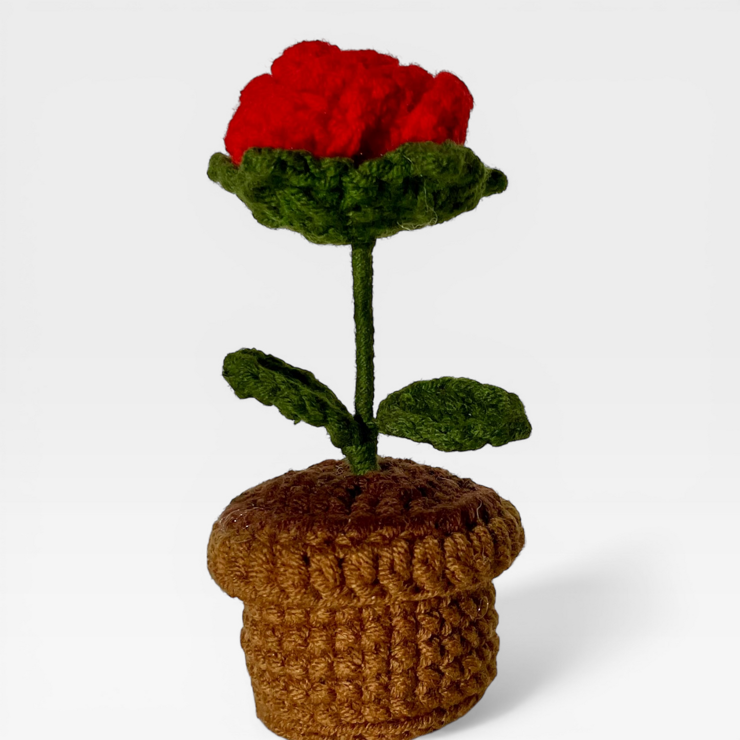 Crochet | Potted Little Red Rose